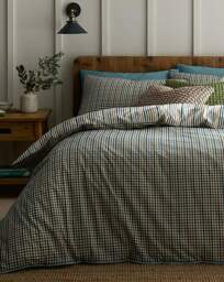 Appletree Micro Check Duvet Cover Set Green - Appletree - Size: DOUBLE - thumbnail 5