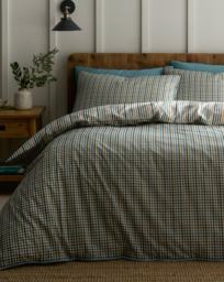 Appletree Micro Check Duvet Cover Set Green - Appletree - Size: DOUBLE