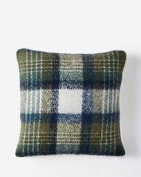 Checked Faux Mohair Cushion Green - JD Williams - Size: 45X45CM - thumbnail 4