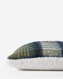 Checked Faux Mohair Cushion Green - JD Williams - Size: 45X45CM - thumbnail 3