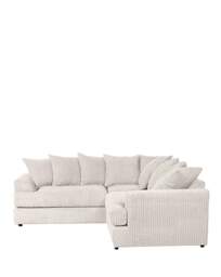Ferguson Jumbo Cord Corner Sofa Cream - thumbnail 5