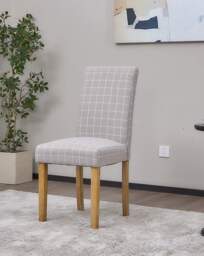 Ava Pair of Checked Dining Chairs Grey/Natural - JD Williams - thumbnail 2