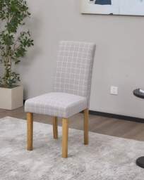 Ava Pair of Checked Dining Chairs Grey/Natural - JD Williams - thumbnail 4