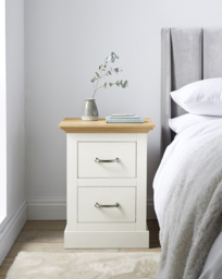 Julipa Ashford 2 Drawer Bedside Table Cream - Julipa