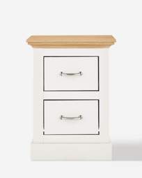 Julipa Ashford 2 Drawer Bedside Table Cream - Julipa - thumbnail 2