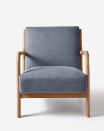 Fletcher Wooden Accent Chair Blue - JD Williams - thumbnail 3