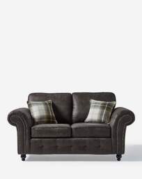 Oakland Faux Leather 2 Seater Sofa Black - thumbnail 3