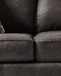 Oakland Faux Leather 2 Seater Sofa Black - thumbnail 4