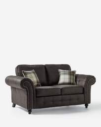 Oakland Faux Leather 2 Seater Sofa Black - thumbnail 2