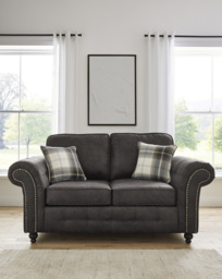 Oakland Faux Leather 2 Seater Sofa Black
