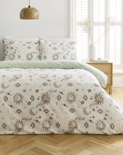Summer Celestial Duvet Cover Set White - JD Williams - Size: SINGLE - image 1