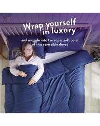 Slumberdown Herringbone 10.5 Tog Duvet Navy - Slumberdown - Size: SINGLE - thumbnail 3