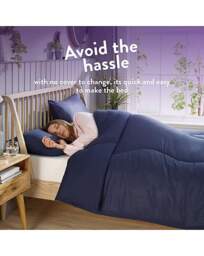 Slumberdown Herringbone 10.5 Tog Duvet Navy - Slumberdown - Size: SINGLE - thumbnail 2