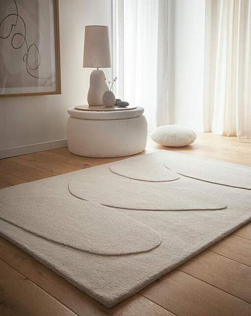 Sculptured Wool Pebble Rug Oatmeal - Origins - Size: 200X290 - image 1
