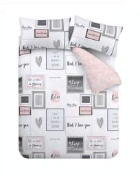 CL Sleep Dreams Blush Duvet Set White - Catherine Lansfield - Size: SINGLE - thumbnail 3