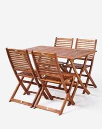 Charles Bentley 4 Seater Dining Set Wood - Charles Bentley - thumbnail 5