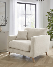 Beckett Chenille Snuggle Chair Cream - JD Williams - thumbnail 1