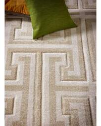 Greek Key Textured Rug Beige - Origins - Size: 80X150 - thumbnail 5