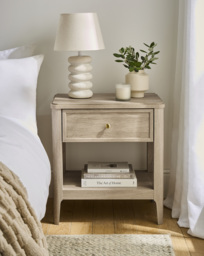 Charlotte 1 Drawer Side Table Washed OAK - JD Williams