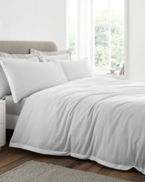 Bianca Seersucker Woven Stripe Duvet GRY Grey - Bianca - Size: KING