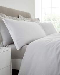 Bianca Seersucker Woven Stripe Duvet GRY Grey - Bianca - Size: KING - thumbnail 5