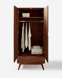 Oslo 2 Door 1 Drawer Wardrobe Walnut - JD Williams - thumbnail 4