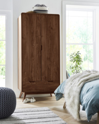 Oslo 2 Door 1 Drawer Wardrobe Walnut - JD Williams