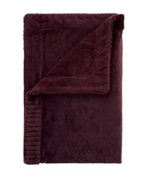 Velvet Faux Fur Cosy Throw Plum - Catherine Lansfield - Size: 150X200 - thumbnail 2