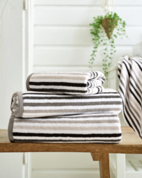 Deyongs Bliss Linear Cotton 550GSM Towel Silver - Size: Bath Towel