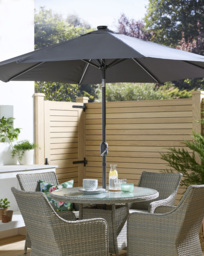 Solar LED Strip Parasol Grey