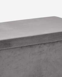 Velvet Foldable Storage Ottoman Grey - JD Williams - thumbnail 4