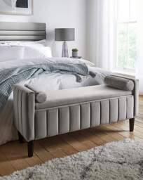 Eloise Winged Velvet Storage Ottoman Pewter - JD Williams - thumbnail 5
