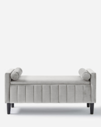 Eloise Winged Velvet Storage Ottoman Pewter - JD Williams - thumbnail 1