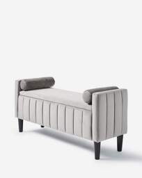 Eloise Winged Velvet Storage Ottoman Pewter - JD Williams - thumbnail 2