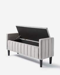 Eloise Winged Velvet Storage Ottoman Pewter - JD Williams - thumbnail 3