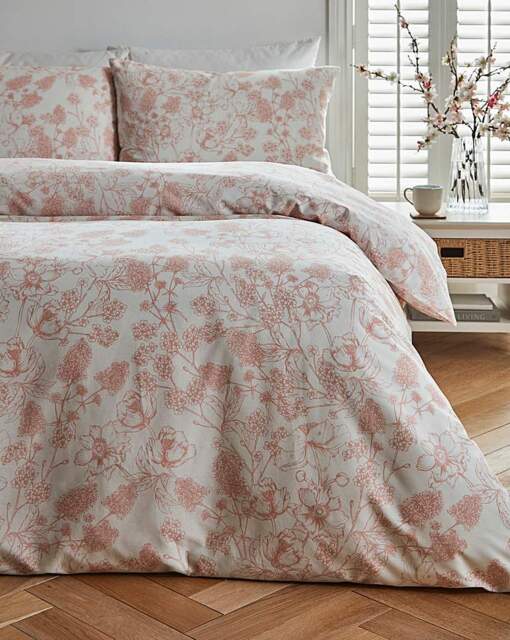 Julipa Toile Print Duvet Cover Set White/Pink - Julipa - Size: DOUBLE - image 1