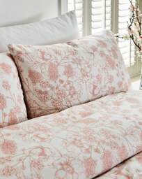Julipa Toile Print Duvet Cover Set White/Pink - Julipa - Size: DOUBLE - thumbnail 2