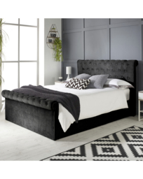 Aspire Chesterfld Side Ottoman Bed Black - Aspire - Size: SML DBLE