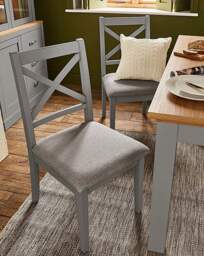 Julipa Ashford Pair of Dining Chairs Grey - Julipa - thumbnail 1