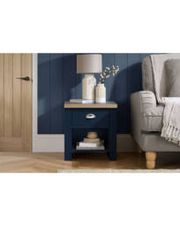 Highgate 1 Drawer Lamp Table Navy - Birlea