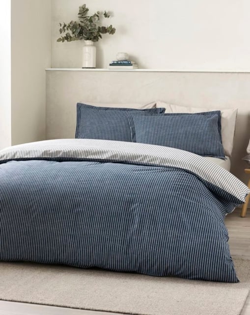 Catherine Lansfield Oxford Duvet Set Navy - Catherine Lansfield - Size: SINGLE - image 1