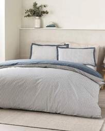 Catherine Lansfield Oxford Duvet Set Navy - Catherine Lansfield - Size: SINGLE - thumbnail 3