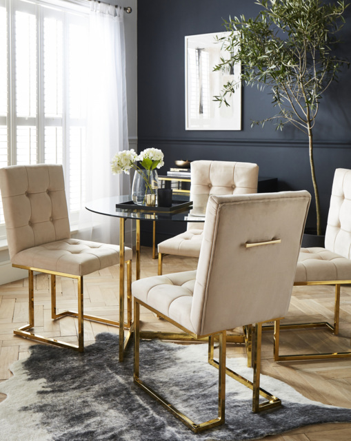 Joanna Hope Fallon 4 Seater Dining Set Champagne/Gold - Joanna Hope - image 1