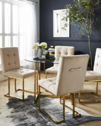Joanna Hope Fallon 4 Seater Dining Set Champagne/Gold - Joanna Hope - thumbnail 1