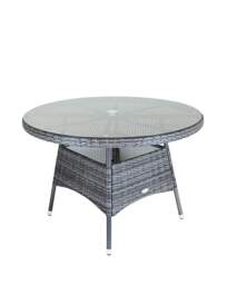 4 Seater Rattan Dining Set Grey - Charles Bentley - thumbnail 2