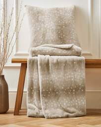 Faux Fur Dotted Animal Throw Grey - At Home Collection - Size: 120X150 - thumbnail 1