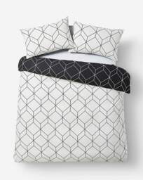 Oberon Duvet Cover Set Monochrome - At Home Collection - Size: SINGLE - thumbnail 4