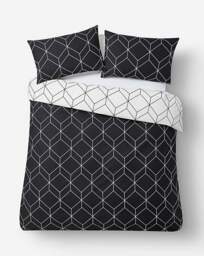 Oberon Duvet Cover Set Monochrome - At Home Collection - Size: SINGLE - thumbnail 5