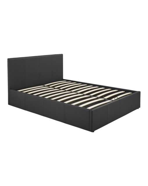 Hayden Faux Leather Ottoman Bed Frame Black - Essential Collection - Size: SINGLE - image 1