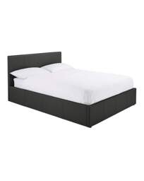 Hayden Faux Leather Ottoman Bed Frame Black - Essential Collection - Size: SINGLE - thumbnail 2